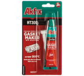 Герметик Akfix HT300, 50гр, термостойкий, силиконовый, красный SA215