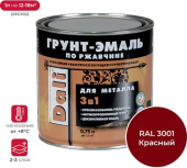 Грунт-эмаль по ржавчине Dali 0,75л Красный RAL 3001